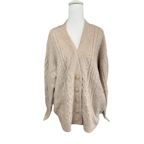 LC Lauren Conrad Cardigan Size Large Beige Cabled Sweater Women's NWT Button - Picture 5 of 10